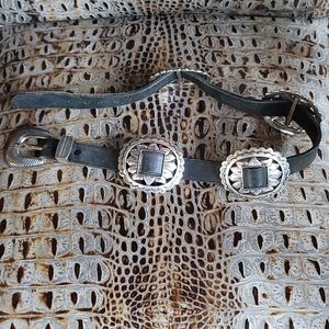 Nice Black Leather Concho Belt for girls western belt dress belt Size 26